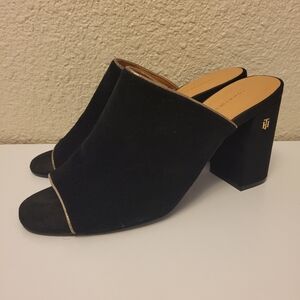 Tommy Hilfiger Black & Gold Sayna Slide Sandals Size 8½